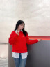 Calvin Klein Jeans【龙年新春系列】24春季男女ck本命年刺绣圆领毛衣J325297 XAT-胭脂红 S 晒单实拍图