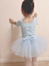 艾舞戈儿童舞蹈服女童练功服夏季可爱蓬蓬纱裙公主芭蕾舞裙幼儿演出服装 【亮片蝴蝶-四层纱】浅蓝-短袖 130 实拍图