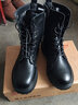 强人女靴侧拉链气质平跟马丁靴加绒保暖时尚女短靴 JDB263009 黑 38 实拍图