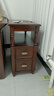 千美居  客厅沙发边柜边桌茶几实木边几小茶几简约角几床头柜 深樱桃色圆柱（双抽屉） 61X31X61CM 实拍图
