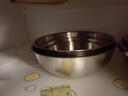 百畅304食品级不锈钢和面盆洗菜打蛋盆家用厨房凉拌沙拉料理盆直边盆 （19+22+26+28cm）银色 无规格 实拍图