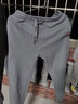 木林森（MULINSEN）品牌运动裤男春秋季纯色棉质加绒厚收口裤子男士束脚休闲跑步长裤 深灰口袋拉链-常规薄款 XL 实拍图