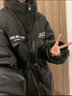 可口可乐（Coca-Cola） 棉衣男款PU皮拼接立领加厚棉袄外套冬季棉服潮流男装 黑色 XL 实拍图