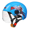 贝罗森3C认证儿童头盔秋冬奥特曼电动车儿童全盔3-6-12岁男孩夏季四季通用防摔安全帽赛罗夏盔儿童半盔 夏盔-3C蓝布莱泽-透短镜-赠风车 其他 实拍图