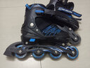 小状元轮滑鞋成人溜冰鞋男女童旱冰鞋儿童初学者直排滑冰鞋专业滑轮鞋 黑蓝（单闪单鞋） L (适合日常鞋码36-41) 实拍图