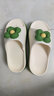 秋致夏高跟拖鞋女夏季厚底室内新款韩版时尚花朵浴室凉拖鞋增高防滑外穿 绿色 35-36 实拍图