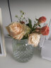 盛世泰堡 玻璃花瓶北欧插花瓶简约桌面餐厅小花瓶立体浮雕法式收口款16cm 晒单实拍图
