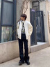 OEMG短款美式高街棒球服外套男生春秋夏季hiphop潮牌痞帅上衣服夹克衫 杏色 XL 【建议135-150斤】 实拍图