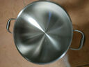铿锵 双耳炒锅316不锈钢家用电磁炉燃气灶少油烟无涂层炒菜锅大号 316双耳圆底炒锅+蒸笼 36cm 实拍图