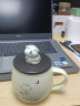 精东家 可爱陶瓷马克杯子女士带盖勺办公室下午茶咖啡家用牛奶早餐杯 猫咪A款-350ml 实拍图