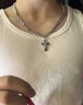 BJYL男士项链男款潮流十字架性吊坠男生锁骨链小众钛钢挂件配饰可刻字 【免费刻字】十字架 实拍图