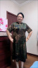 EDGIITINEE杭州真丝连衣裙桑蚕丝裙子夏天新款大码旗袍中老年妈妈装 绿色 XL 建议115-125斤穿 晒单实拍图
