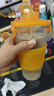 Glasslock 韩国进口玻璃水杯加厚可爱情侣杯随手杯可爱透明茶杯 钢化玻璃不带刻度橙附杯套 450ml 实拍图