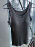 浪莎（LangSha）长款吊带背心女春季螺纹打底衫显瘦百搭外穿打底内搭 黑色 XL 实拍图