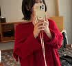 八脚兽菱格卡包新款苹果16promax手机壳女生iphone15promax斜挎IP16可背带挂绳14奢华高档13全包防摔软壳 【菱格卡包水晶蝴蝶+斜挎链条】白色 iPhone 15 Promax 实拍图