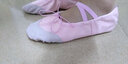 艾舞戈 儿童舞蹈鞋女童芭蕾舞鞋体操鞋现代舞练功鞋软底粉瑜伽猫爪鞋 粉色（免系带） 38 实拍图
