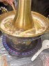 拜杰景泰蓝铜火锅碳电两用纯铜插电加厚多功能火锅铜锅火锅专用锅具 【篮】牡丹富贵款 32cm 实拍图