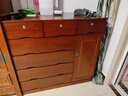鲁菏鑫森斗柜 实木斗柜现代简约简约储物柜卧室抽屉柜客厅收纳柜子 板栗色七斗一门【带锁】 实拍图