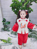 女童冬装加绒儿童中国风唐装喜庆周岁宝宝礼服抓周宴汉服套装冬季 红色 加绒夹薄棉 80 体重20斤以内 实拍图