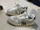MLB官方运动鞋女鞋子 七夕情侣学长鞋厚底休闲鞋百搭板鞋男3ASXCA12N 纽约洋基队/象牙色/拍大半码 38.5 (245mm) 实拍图
