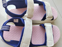 鸿星尔克（ERKE）童鞋中性凉鞋儿童双层魔术贴露趾户外凉鞋微晶白/暗影蓝35 实拍图