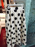 欧莎（OSA）高腰波点大摆裙中长款显瘦薄款a字半身裙女夏季2025年新款 杏底黑点 2XL 实拍图