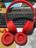 适用Beats Solo3 Wireless头戴式蓝牙耳机套海绵套耳罩耳机棉solo2耳机套耳机配件 红色【蓝牙版，蛋白皮耳套一对】 实拍图