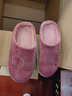 回力棉拖鞋女秋冬厚底防寒保暖家居加厚防滑耐磨福字送妈妈中老年拖鞋 皮红色 40-41码【标准码】 实拍图