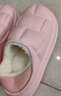 华美健步防水踩屎感按摩居家情侣棉拖鞋轻简保暖舒适秋冬季室内加绒软底棉鞋女款HM2380A粉色36-37码 实拍图