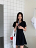 GARNUO绿色短袖连衣裙子女夏季法式气质小个子高级感礼服裙收腰显瘦短裙 黑色【短袖短款】 S 【80-100斤】 实拍图