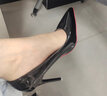 旻胜红底高跟鞋女2025新品性感百搭尖头细跟高跟单鞋秋冬情趣纯欲7cm 黑色漆皮红底高跟鞋7cm37码 实拍图