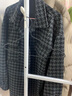 OEMG千鸟格毛呢外套男装春秋冬季加绒潮牌宽松大码加厚小香风夹克衣服 深灰色 XL [建议125-140斤] 实拍图
