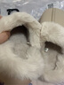 朴西棉拖鞋女新款棉绒拖鞋加厚软底秋冬室内居家用麂皮绒时尚情侣棉拖 米白色 36-37 实拍图