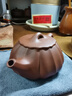 一茗金砂宜兴紫砂壶名家泡茶壶吴海良原矿老紫泥黑墩头280CC筋纹石瓢壶 实拍图