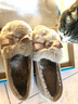 回力女鞋豆豆鞋女秋冬季毛毛鞋女保暖鞋加绒棉拖鞋一脚蹬休闲鞋子女 棕色 37 实拍图