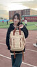 新潮代双肩包女士帆布休闲日韩大容量简约背包复古学院风情侣学生书包男 卡其色 实拍图