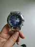 新款全自动石英机芯手表男士防水夜光日历运动大表盘2023款机械风 银钢带蓝面【本色】 实拍图