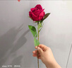 花叙仿真玫瑰花婚礼仿生花装饰生日礼物花束插花客厅绒布假花家居摆件 超大玫瑰艳红色-花朵10cm 1支 实拍图