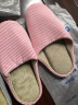 邦有道棉拖鞋静音无声木地板专用四季软底软布底女家居用室内男秋冬季 玫红色 38-39 M(适合37-38) 实拍图