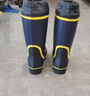 非常行（Jolly Walk）水靴雨靴男水鞋高筒雨鞋长筒钓鱼洗车防水套鞋胶鞋 蓝黄加绒款 44 实拍图