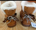 百丽童鞋儿童反毛绒雪地靴女童蝴蝶结棉鞋冬季加绒保暖真皮中大童短靴 驼色 33 参考脚长201mm 实拍图
