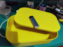 小媳妇（XIAO XI FU）收纳盒桌面带盖塑料杂物零食化妆品盒子长方形收纳筐储物盒整理箱 马卡龙收纳盒-矮款小号-黄色 实拍图