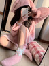 REJIP美乐蒂珊瑚绒睡衣女2024年款秋冬季大耳兔睡袍加厚长款浴袍睡裙天 美乐蒂睡袍 L【100-120斤】可穿 实拍图
