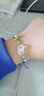 BJYL平安扣手链女转运珠手绳编织红绳情人实用走心生日礼物送女朋友 环环相扣手绳/蓝色 实拍图