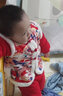 长命富贵宝宝衣服秋冬套装婴儿过年拜年汉服新中式唐装周岁礼服男宝宝棉袄 龙行龘龘-中开+仿兔毛绒球帽 100 实拍图