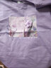 百图betu女装夏季新款T恤立体手钩花圆领短袖T恤女2304T22 紫色 M 晒单实拍图