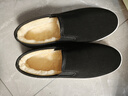 回力官方一脚蹬男鞋冬季保暖加绒棉鞋男老人鞋帆布鞋子男老北京布鞋男 黑色 40 实拍图