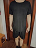 浪莎（LangSha）品牌【超薄冰丝凉感】夏季新款男家居服睡衣男士无痕t恤短袖套装 N88男套装 黑色 2XL 建议140-160斤 【24H速发】 实拍图