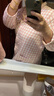 美标长袖纯棉睡衣女春秋三层棉纱简约格子外穿全棉家居服软棉棉套装冬 浅粉红【三层加厚棉纱】 XL （170/92A） 实拍图