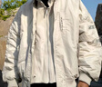BJHG【解体】不计后果美式羽绒服男冬季潮牌情侣假两件宽松棒球服外套 浅灰色 XL 180-200斤 实拍图